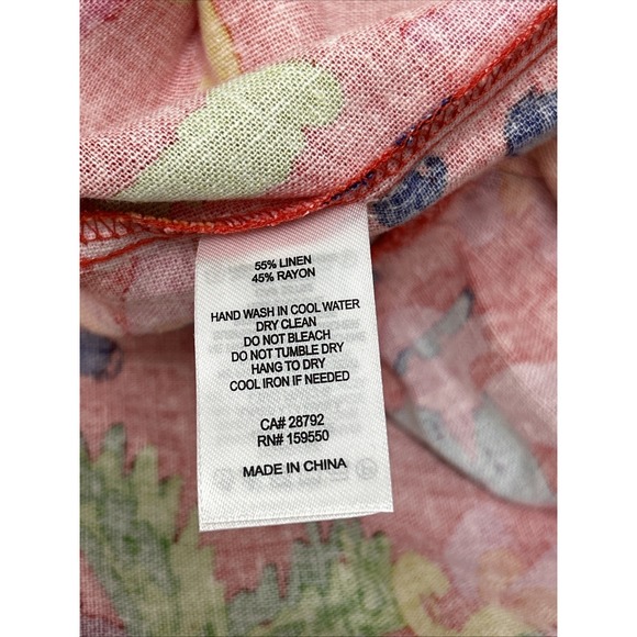 Maison Amelie Front Tie Blouse, Maxi Skirt Set, Linen Rayon Blend, Colorful, S/M - Picture 15 of 16